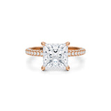 Princess With Braided Pave Ring  (2.00 Carat F-VS1)