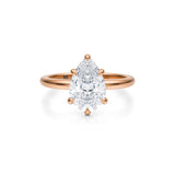 Pear Solitaire Ring With Pave Basket  (1.00 Carat G-VVS2)