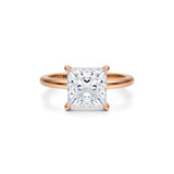 Princess Solitaire Ring With Pave Basket  (2.00 Carat G-VS1)