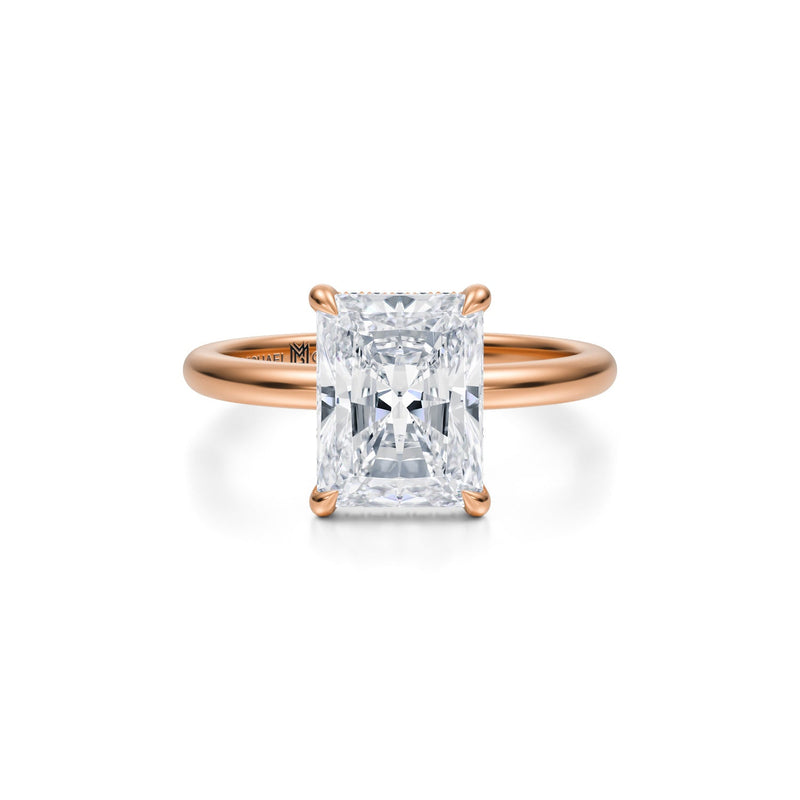 Radiant Solitaire Ring With Pave Basket  (1.20 Carat E-VS1)