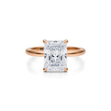Radiant Solitaire Ring With Pave Basket  (2.00 Carat G-VS1)