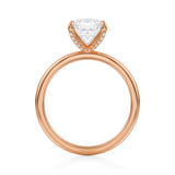 Cushion Solitaire Ring With Pave Prongs  (3.20 Carat D-VVS2)