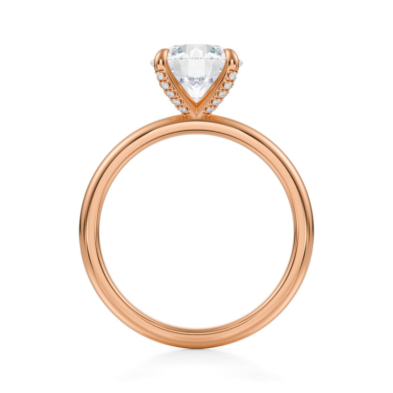 Round Solitaire Ring With Pave Prongs  (1.00 Carat E-VVS2)