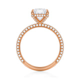 Cushion Pave Basket With Trio Pave Ring