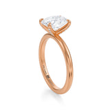 Oval Solitaire Ring With Pave Prongs  (3.70 Carat G-VVS2)