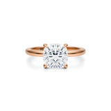 Cushion Solitaire Ring With Pave Prongs  (1.20 Carat F-VVS2)