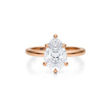 Pear Solitaire Ring With Pave Prongs  (1.20 Carat F-VS1)