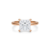 Princess Solitaire Ring With Pave Prongs  (1.00 Carat D-VS1)