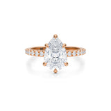 Pear Invisible Halo With Pave Ring