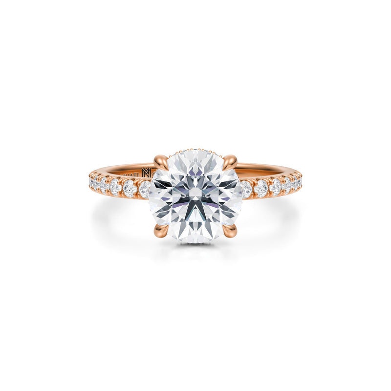 Round Invisible Halo With Pave Ring