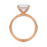 Princess Solitaire Ring With Pave Basket  (1.00 Carat E-VVS2)