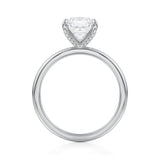 Cushion Solitaire Ring With Pave Prongs  (2.70 Carat E-VVS2)