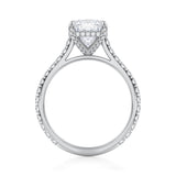 Cushion Pave Cathedral Ring With Pave Basket  (3.50 Carat E-VVS2)