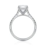 Cushion Pave Cathedral Ring With Pave Basket  (1.50 Carat F-VVS2)