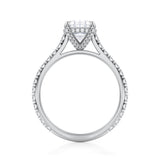 Oval Pave Cathedral Ring With Pave Basket  (3.20 Carat D-VVS2)