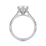 Pear Pave Cathedral Ring With Pave Basket  (3.50 Carat E-VS1)