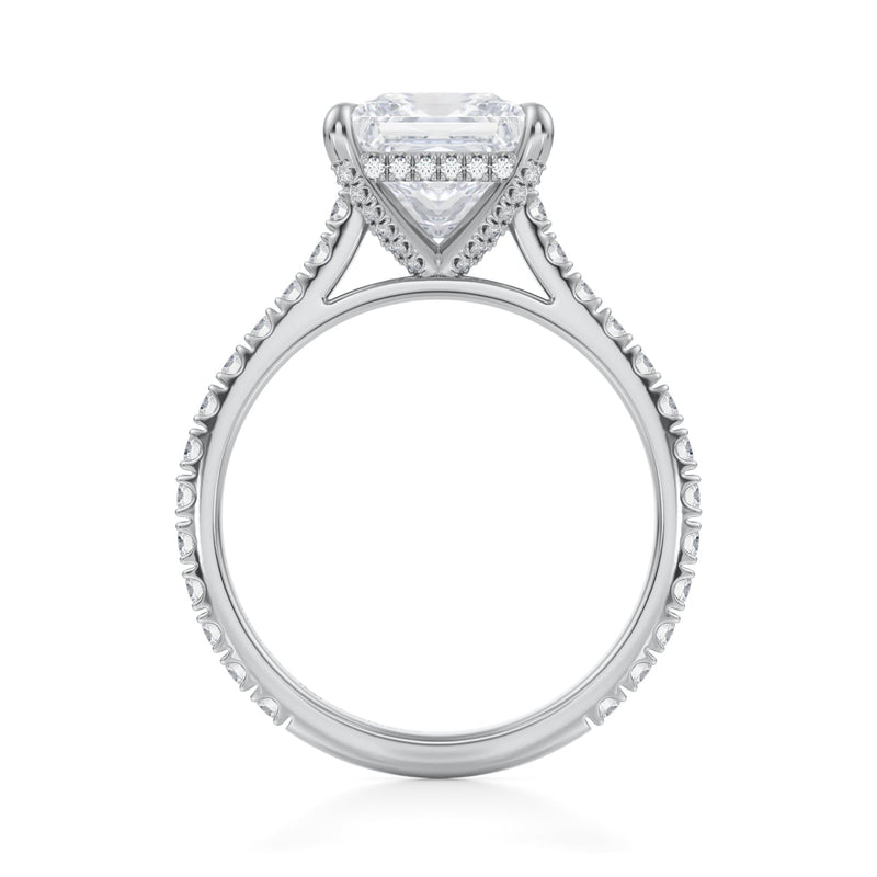 Princess Pave Cathedral Ring With Pave Basket  (2.00 Carat F-VS1)