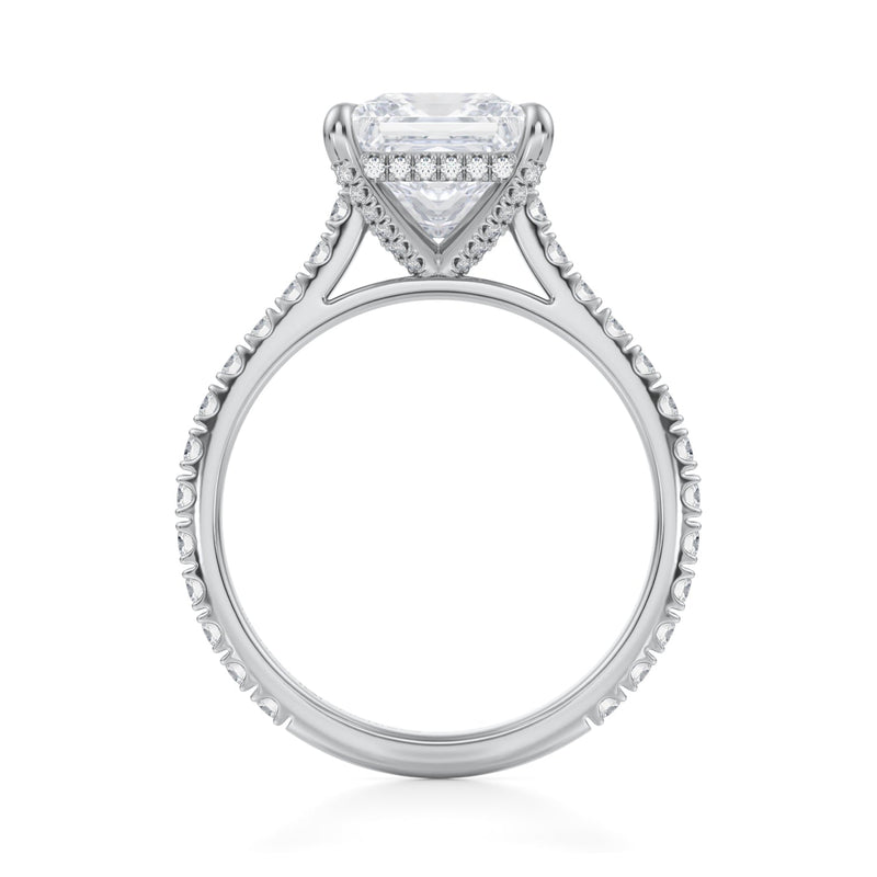 Princess Pave Cathedral Ring With Pave Basket  (3.20 Carat D-VVS2)