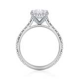 Radiant Pave Cathedral Ring With Pave Basket  (3.20 Carat E-VS1)