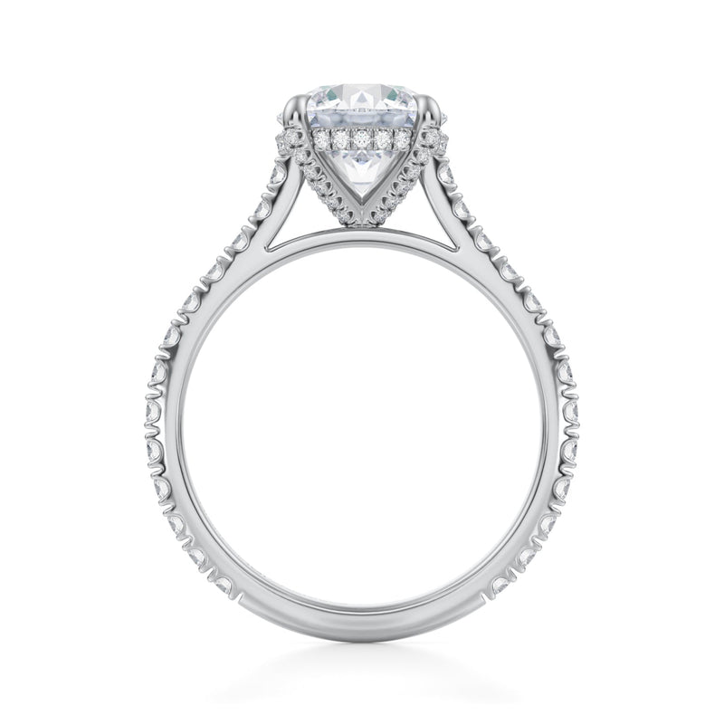 Round Pave Cathedral Ring With Pave Basket  (3.00 Carat F-VVS2)