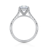 Round Pave Cathedral Ring With Pave Basket