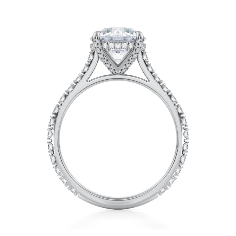 Round Pave Cathedral Ring With Pave Basket  (3.50 Carat E-VVS2)