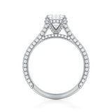 Oval Trio Pave Cathedral Ring With Pave Basket  (2.70 Carat E-VVS2)