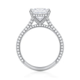 Princess Trio Pave Cathedral Ring With Pave Basket  (1.70 Carat G-VVS2)