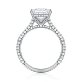 Princess Trio Pave Cathedral Ring With Pave Basket  (1.40 Carat G-VS1)