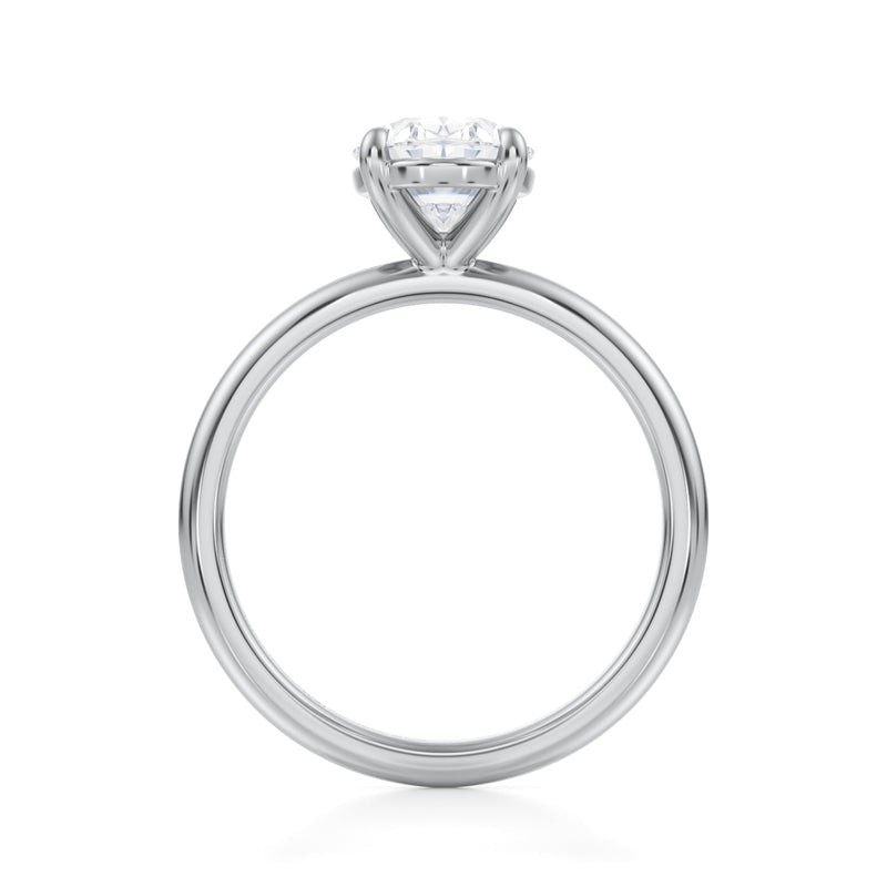 Oval Martini Basket Solitaire Ring