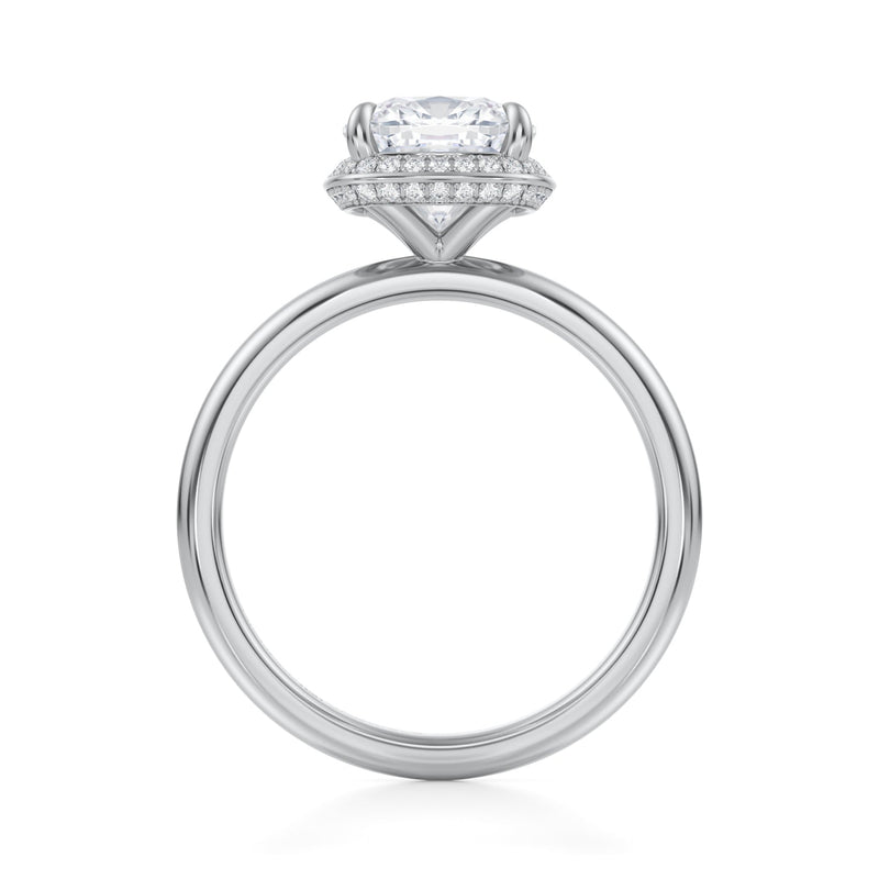 Cushion Knife Edge Halo With Solitaire Ring