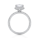 Cushion Knife Edge Halo With Pave Ring