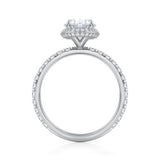 Oval Knife Edge Halo With Pave Ring  (1.00 Carat E-VS1)