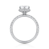 Pear Knife Edge Halo With Pave Ring  (1.00 Carat E-VS1)