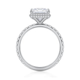 Princess Knife Edge Halo With Pave Ring  (1.00 Carat E-VS1)