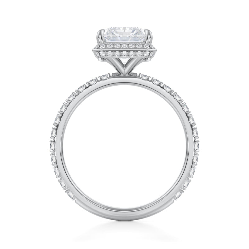 Radiant Knife Edge Halo With Pave Ring  (1.40 Carat D-VS1)