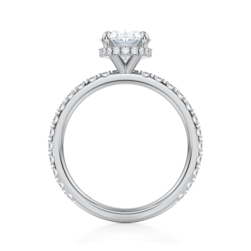 Oval Wrap Halo With Pave Ring  (3.40 Carat D-VVS2)