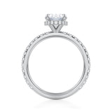 Oval Wrap Halo With Pave Ring  (3.40 Carat D-VS1)