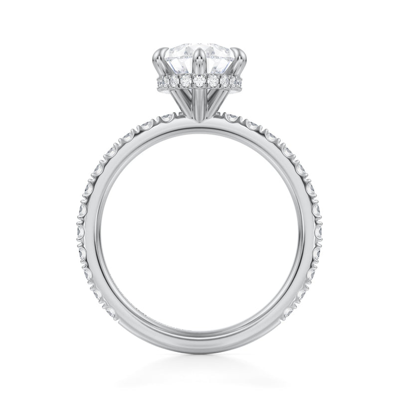 Pear Wrap Halo With Pave Ring  (3.50 Carat F-VS1)