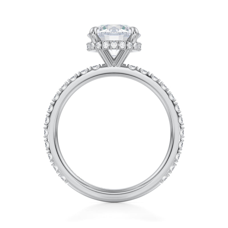 Round Wrap Halo With Pave Ring  (3.40 Carat F-VVS2)