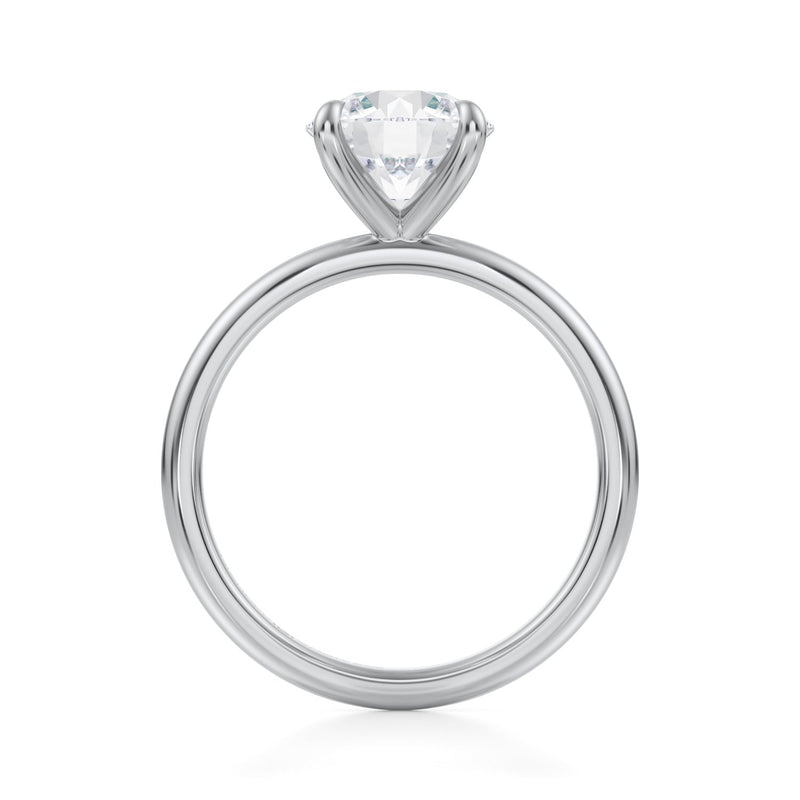 Lab Grown Diamond Solitaire Ring in White Front Angle