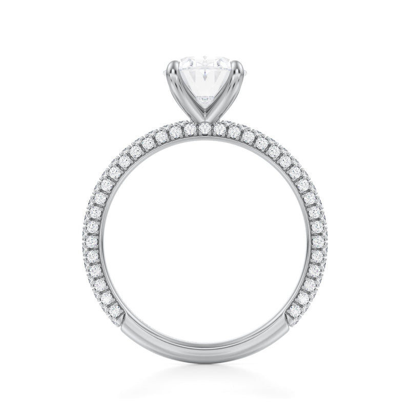 Oval Trio Pave Ring  (2.40 Carat F-VVS2)