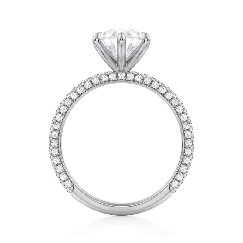 Pear Trio Pave Ring