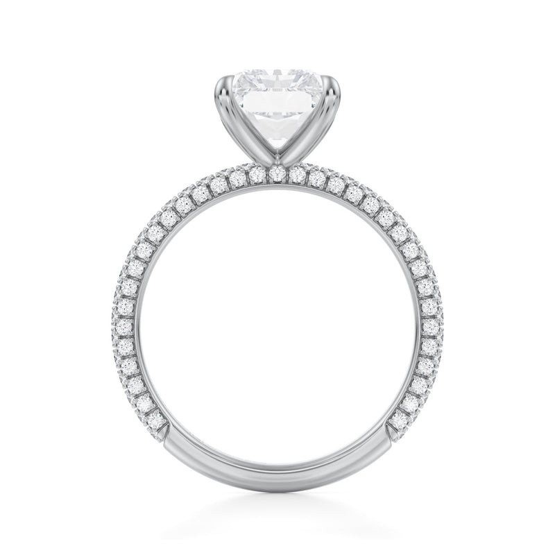 Radiant Trio Pave Ring  (2.40 Carat F-VVS2)