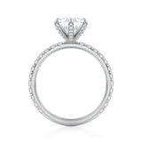 Pear Pave Ring With Pave Prongs  (1.20 Carat E-VVS2)