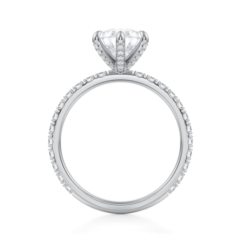 Pear Pave Ring With Pave Prongs  (2.70 Carat E-VVS2)