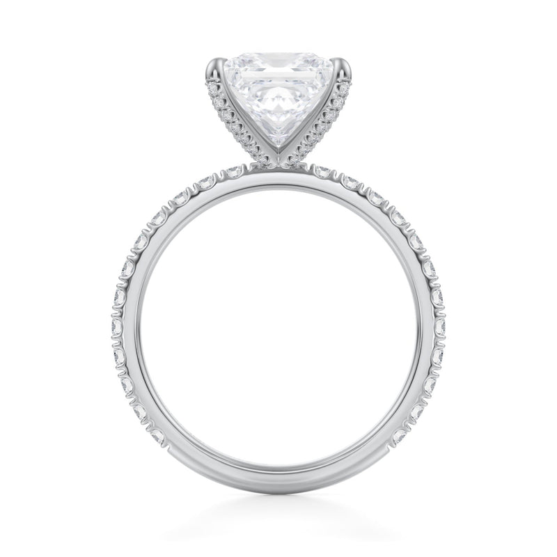 Princess Pave Ring With Pave Prongs  (2.70 Carat E-VVS2)