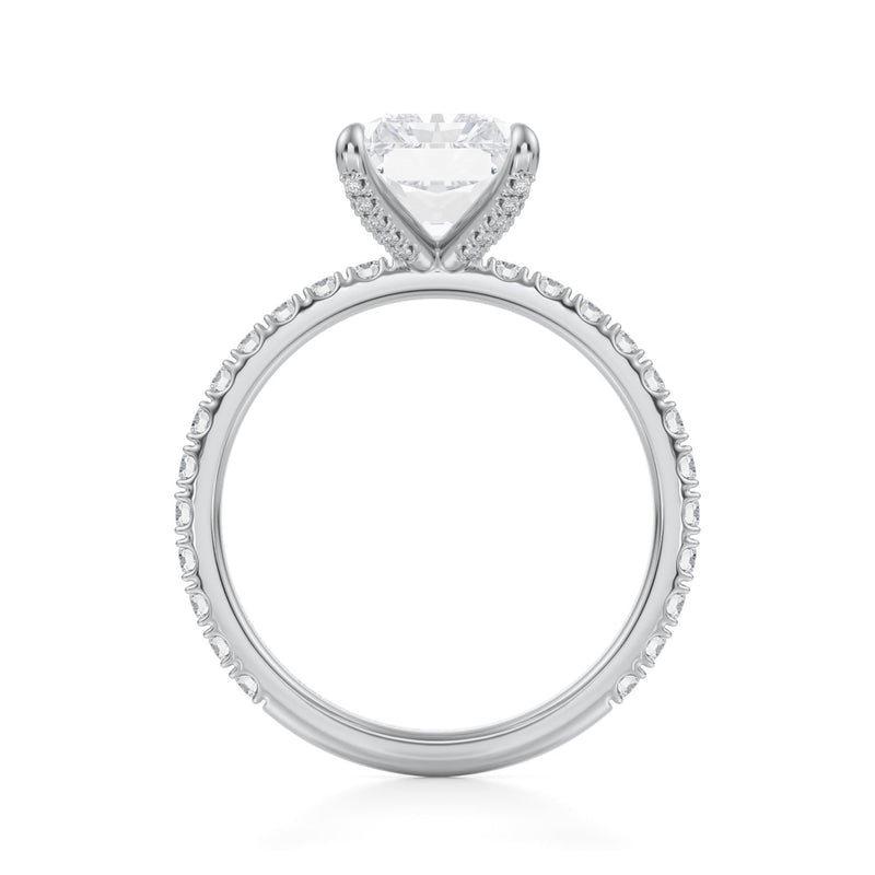 Radiant Pave Ring With Pave Prongs  (2.50 Carat F-VVS2)