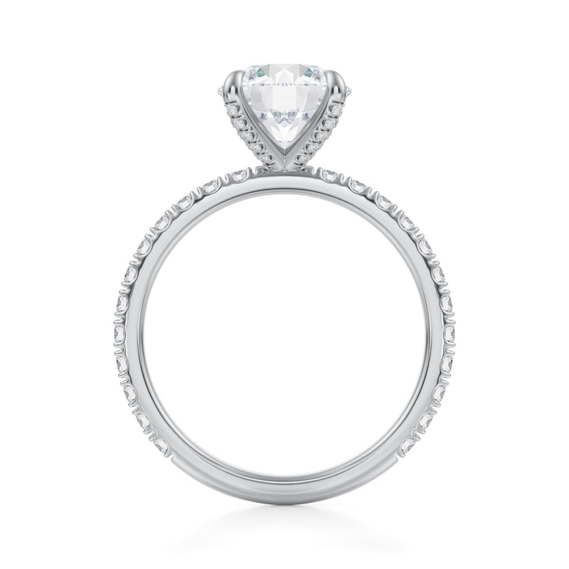 Round Pave Ring With Pave Prongs  (1.20 Carat D-VVS2)