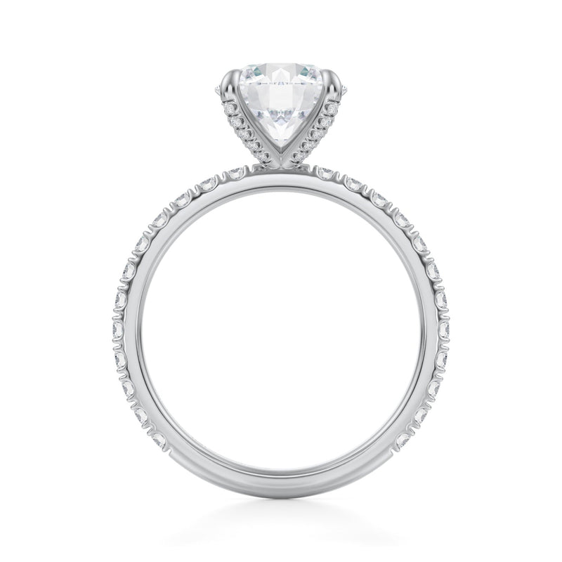 Round Pave Ring With Pave Prongs  (2.70 Carat E-VVS2)